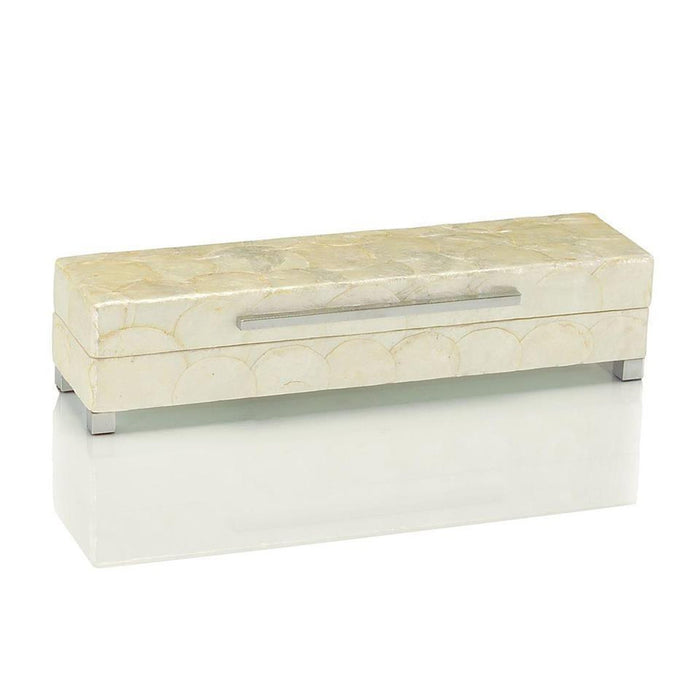 John Richard White Capiz Shell Box