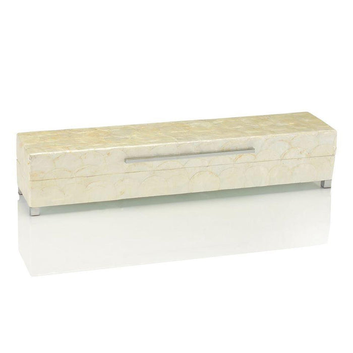 John Richard White Capiz Shell Box