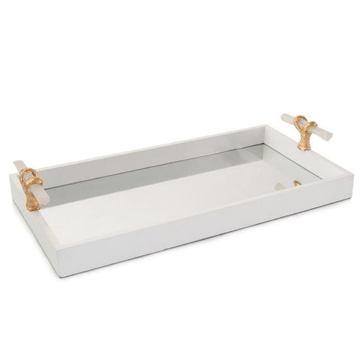 John Richard White Tray with Selenite Handles