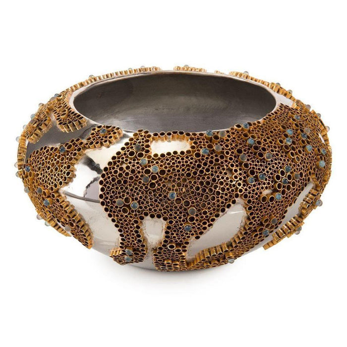 John Richard Brass and Stone-Encased Bowl