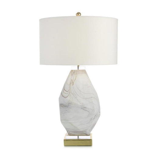 John Richard Wisps of Smoke on White Glass Table Lamp