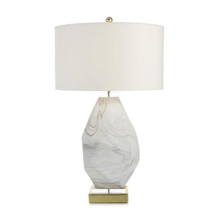 John Richard Wisps of Smoke on White Glass Table Lamp