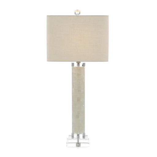 John Richard White Calcite and Quartz Table Lamp