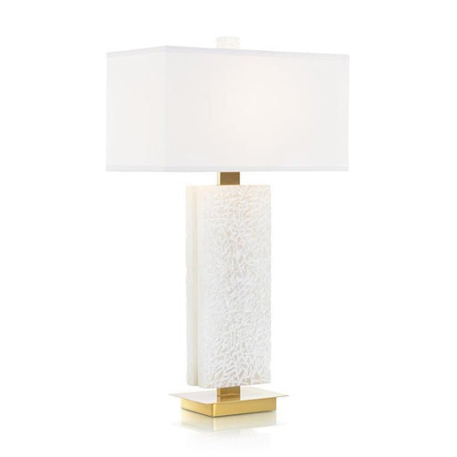 John Richard Carved Alabaster Shaded Table Lamp