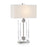 John Richard Glass and Brushed Nickel Frame Table Lamp