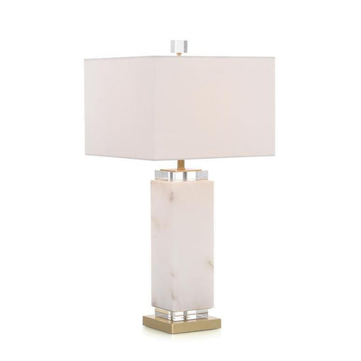 John Richard White Alabaster Column Table Lamp