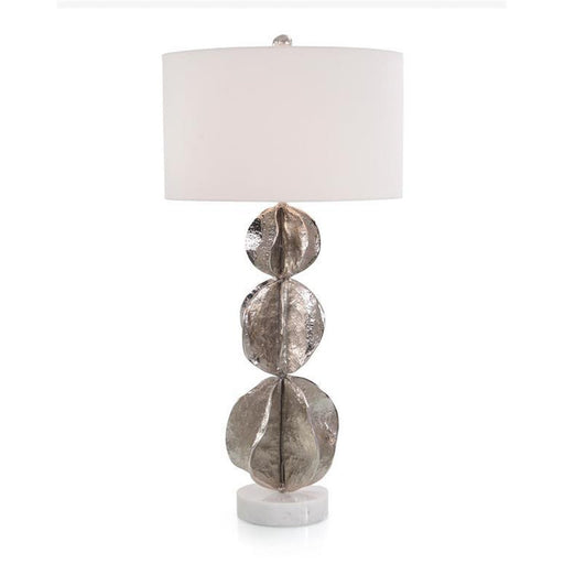 John Richard Three Flowing Wave Spheres Nickel Table Lamp