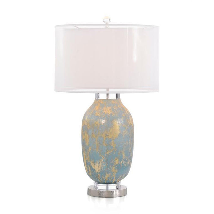 John Richard Robin's-Egg Blue Speckled Glass Table Lamp