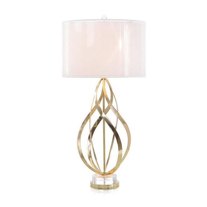 John Richard Swirls of Brass Ribbons Table Lamp