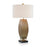 John Richard Burled Veneer and Antique Brass Table Lamp