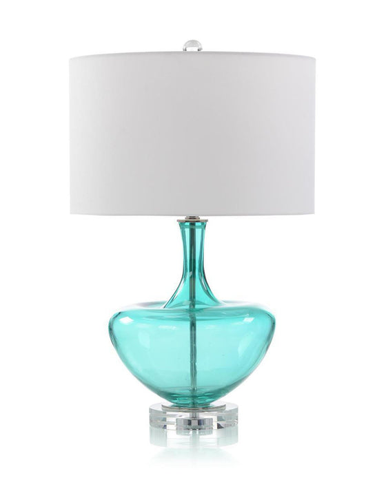 John Richard Turquoise Handblown Art Glass Table Lamp