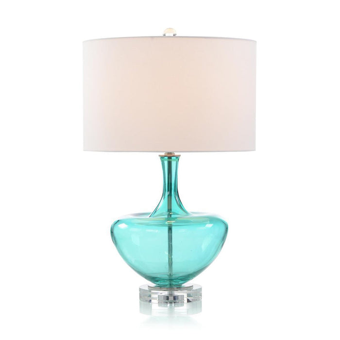 John Richard Turquoise Handblown Art Glass Table Lamp