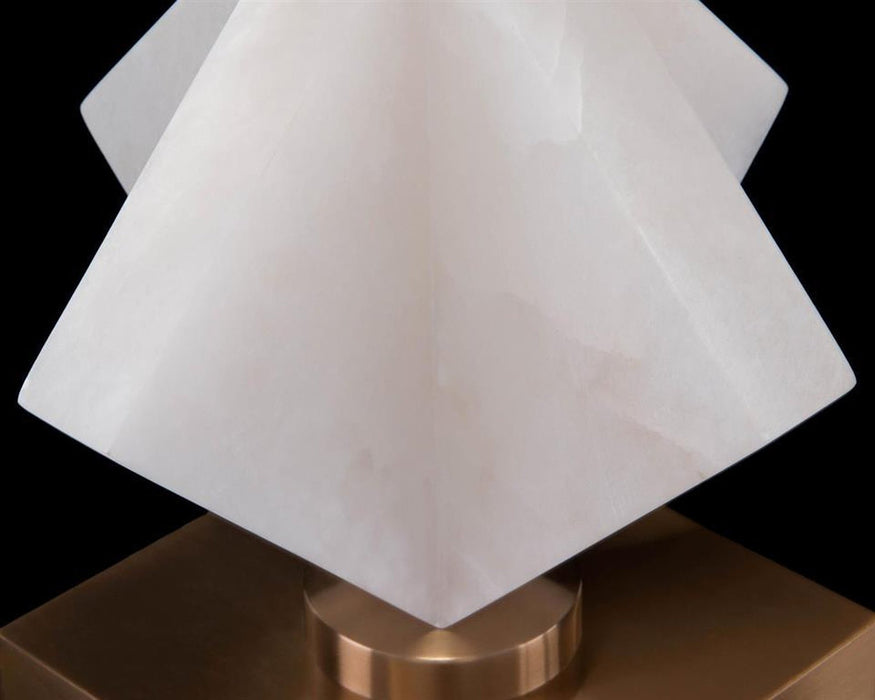 John Richard Triangular Stacked Alabaster Table Lamp