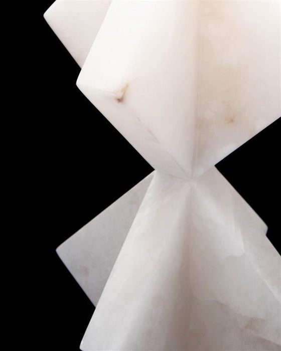 John Richard Triangular Stacked Alabaster Table Lamp