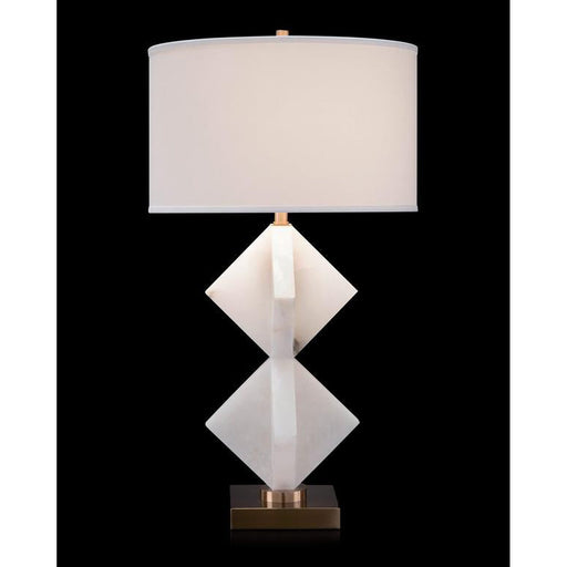 John Richard Triangular Stacked Alabaster Table Lamp