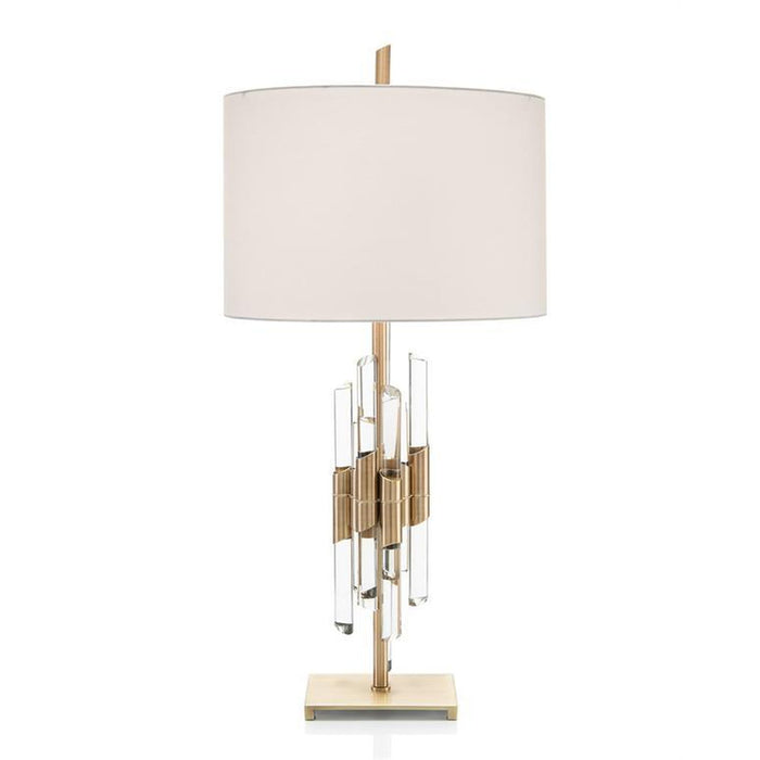 John Richard Brass and Crystal Rod Table Lamp