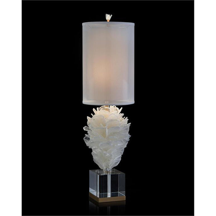 John Richard Windowpane Selenite Bloom Accent Lamp