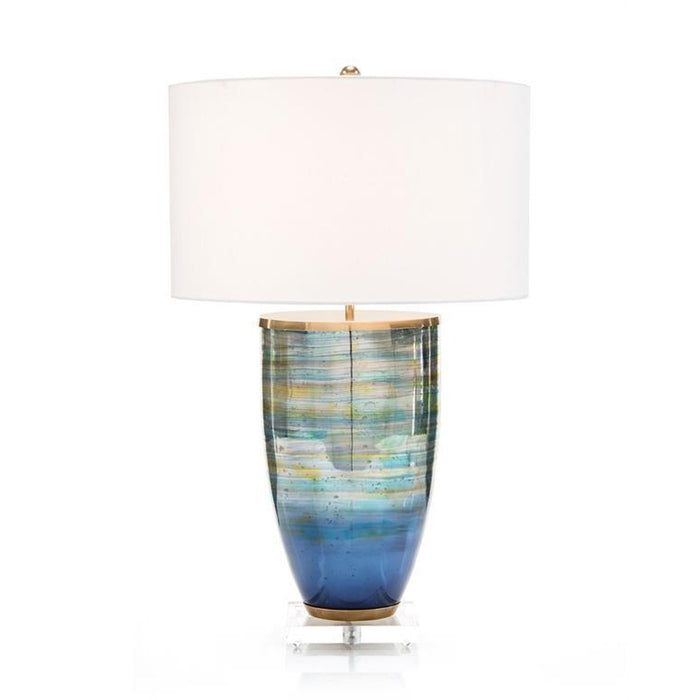 John Richard Blue Striated Glass Table Lamp