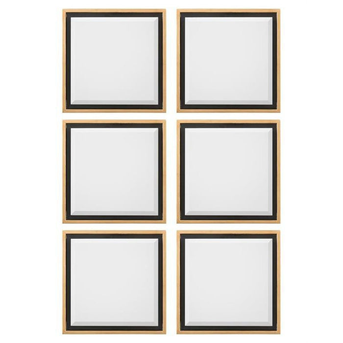 John Richard Set of Six Reverse Shadow Box Accent Mirrors