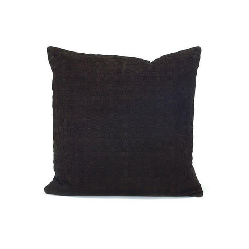 John Richard Woven Strips of Black Suede Pillow