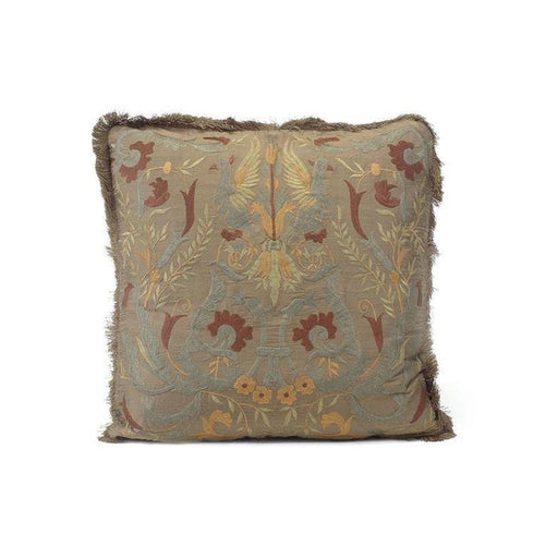 John Richard Caramel Silk Embroidered Pillow