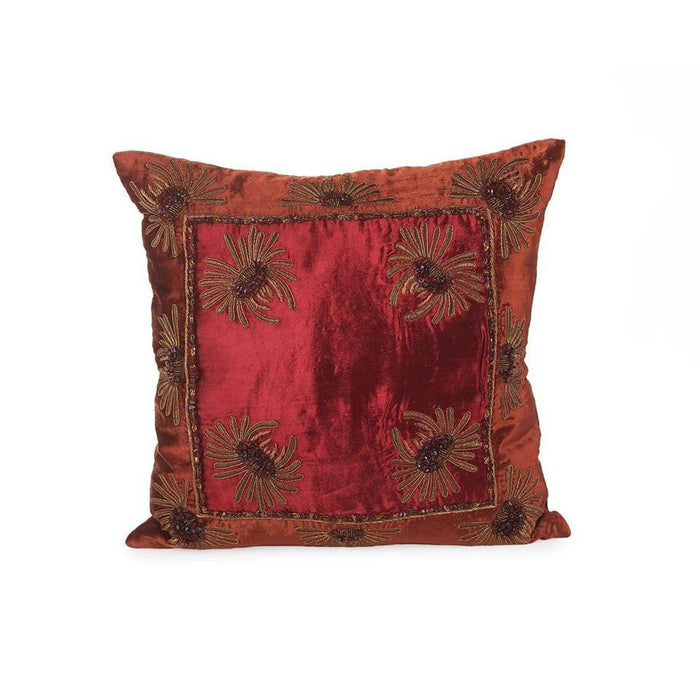 John Richard Burnt Orange and Wine Pillow