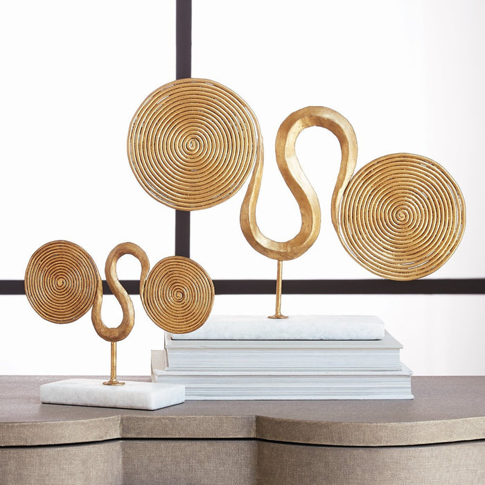 Global Views Manchu Scroll Sculpture Gold Leaf