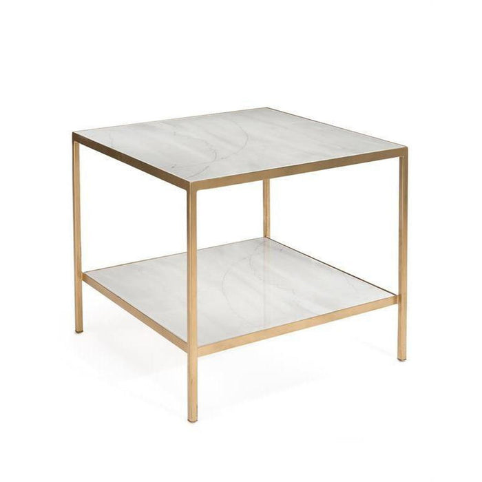 John Richard Austin A. James' New Orleans White Gold End Table with Shelf