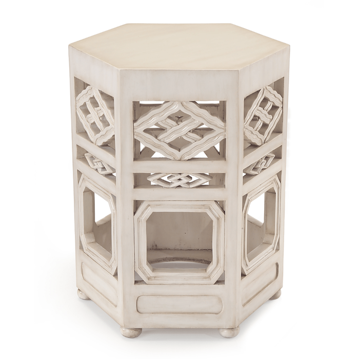 John Richard Travers Accent Table in Glazed White Finish